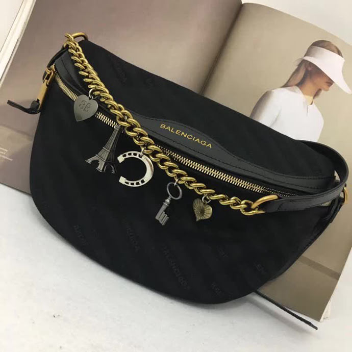 BALENCIAG巴黎世家 火爆 帆布拼牛皮 可做胸包 斜挎 單肩包  BL1599